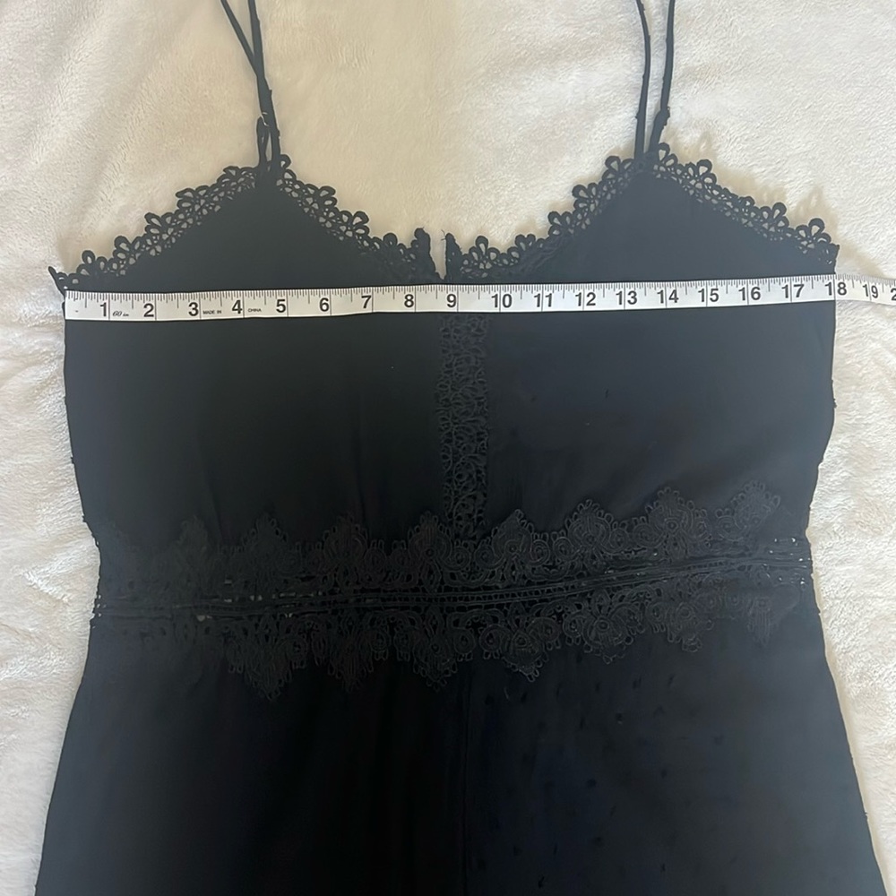 Lulus Leeta Black Swiss Dot Lace Wide-Leg Jumpsuit| large - Picture 7 of 8